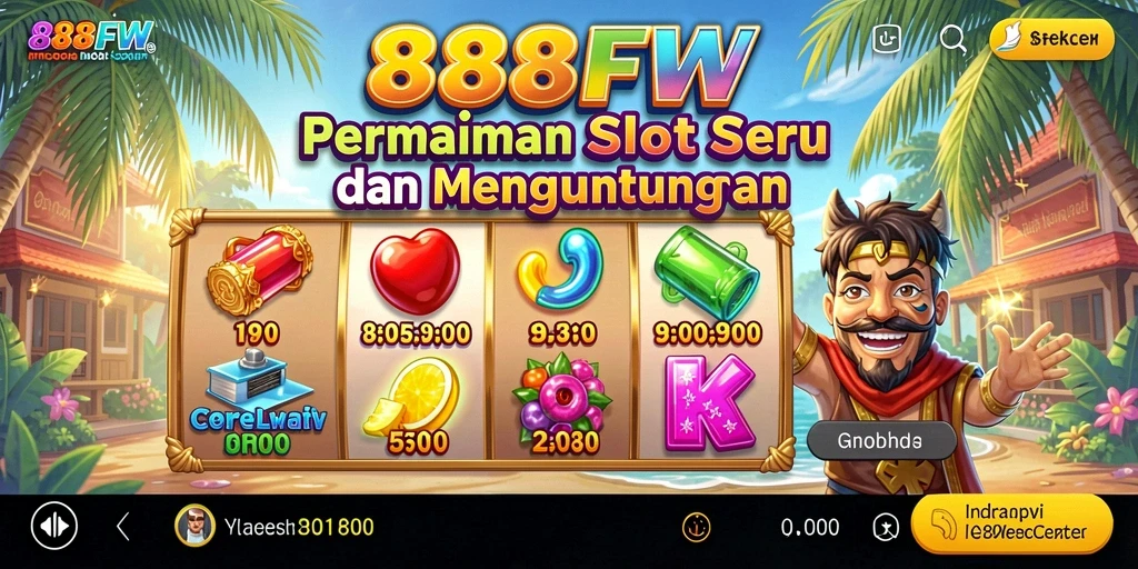 Screenshot utama 888FW menampilkan gameplay Slot yang seru dan penuh warna.