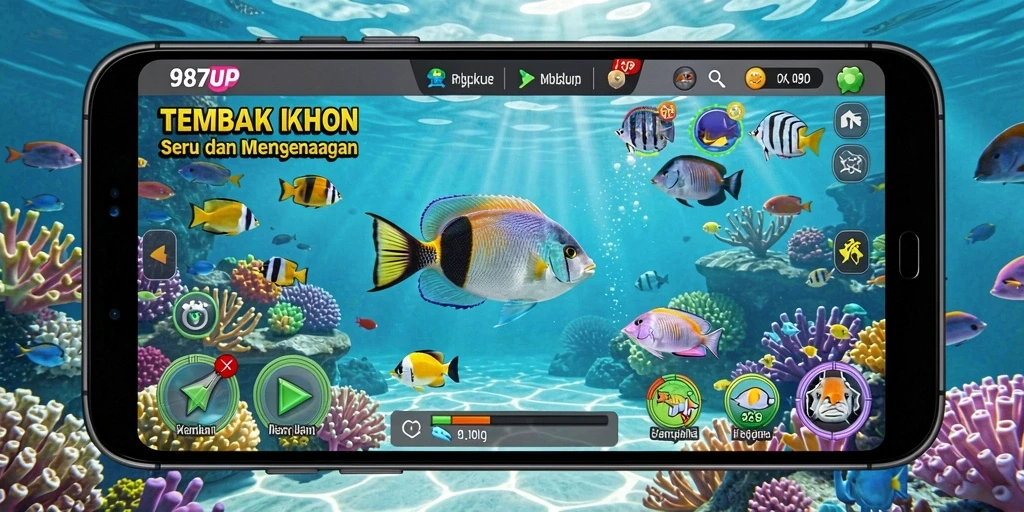 Screenshot gameplay menampilkan aksi seru menembak ikan.