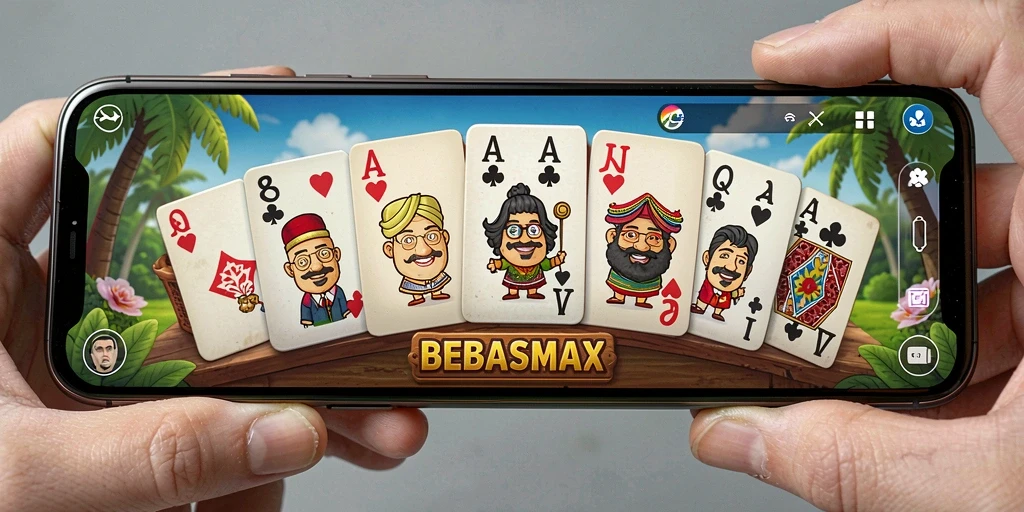 Tampilan gameplay seru dari BEBASMAX yang menunjukkan keasyikan bermain Domino.