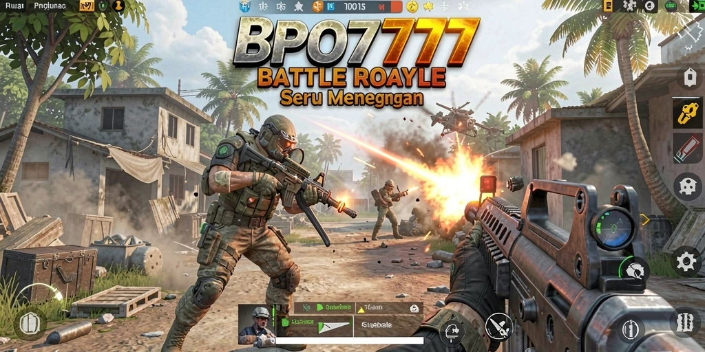 Tangkapan layar BPO777 menampilkan aksi mendebarkan dalam pertempuran Battle Royale.