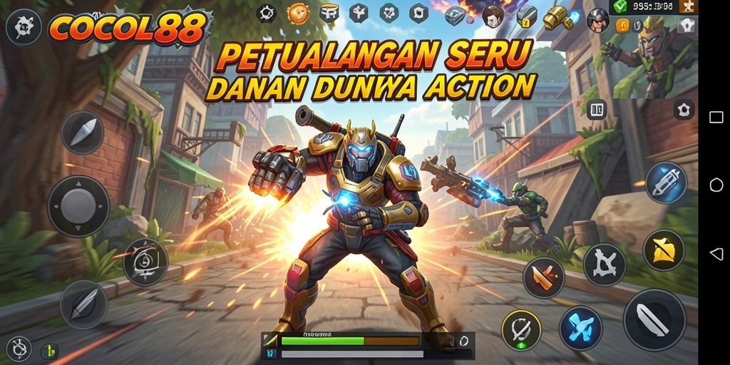 Screenshot utama COCOL88 menampilkan aksi pertempuran yang intens.