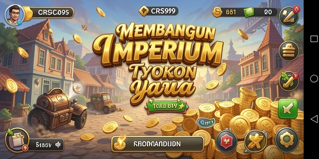 Screenshot CRS99 menampilkan gameplay seru dalam membangun bisnis Tycoon.