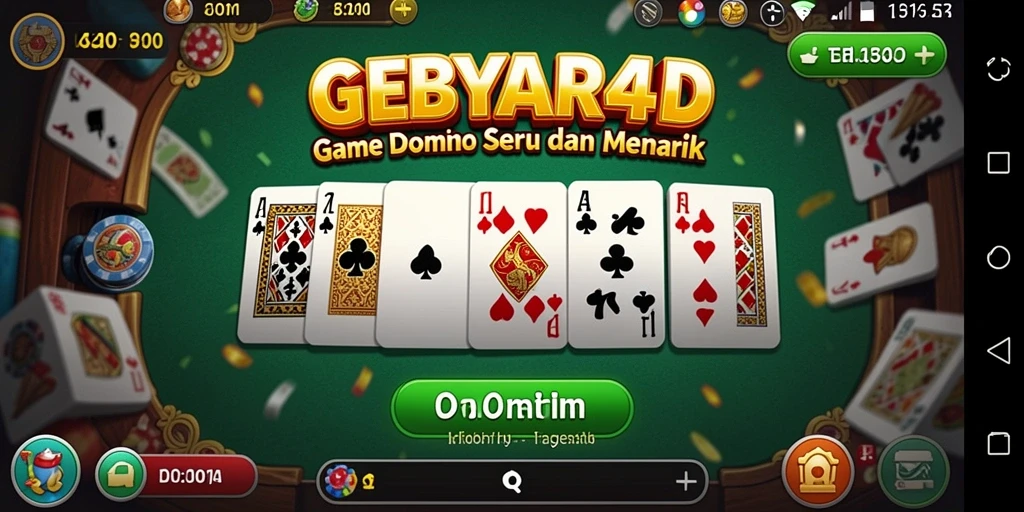 Screenshot GEBYAR4D menampilkan aksi seru permainan Domino.