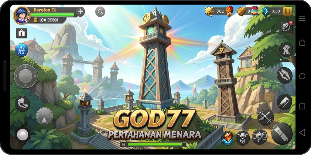 Screenshot menampilkan pertarungan seru dalam Tower Defense.
