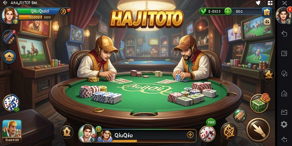 Tampilan gameplay menarik dari HAJITOTO dengan suasana QiuQiu.