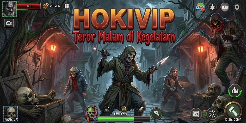 Screenshot HOKIVIP menampilkan karakter terjebak dalam kegelapan yang menyeramkan.