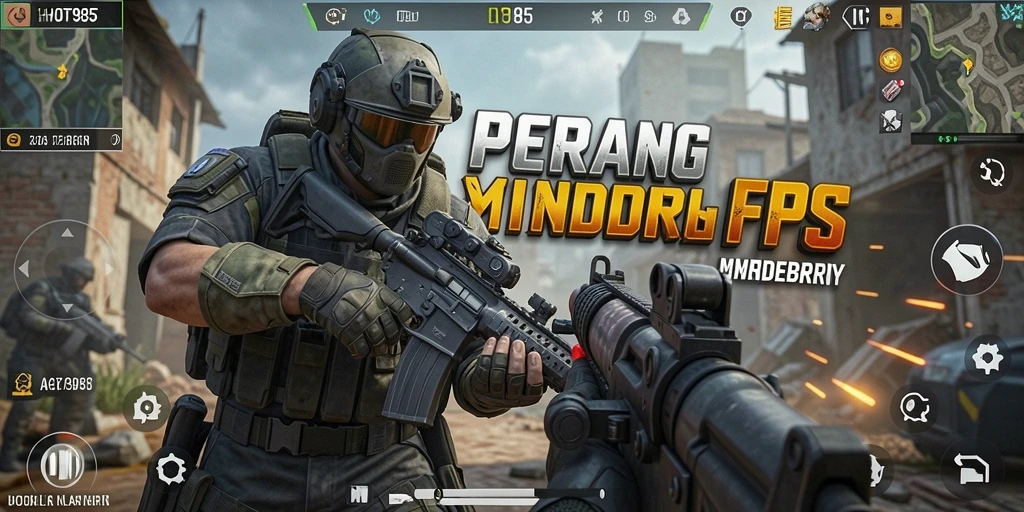 Screenshot HOT985 menampilkan aksi tembak-menembak yang mendebarkan dalam gameplay FPS.