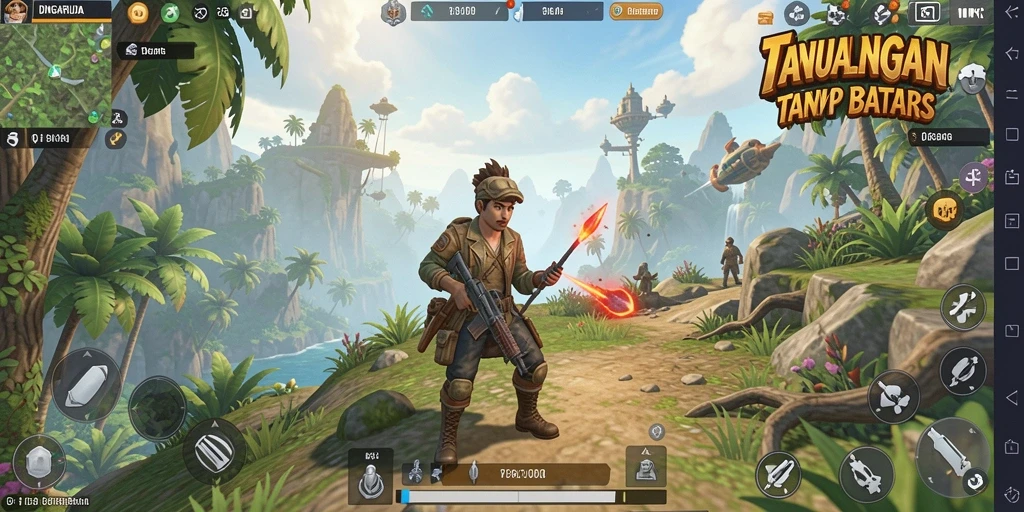 Screenshot gameplay IDNGARUDA yang menunjukkan keindahan dunia terbuka.