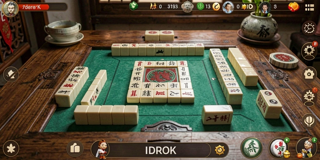 Screenshot gameplay IDROK yang menunjukkan tantangan Mahjong.