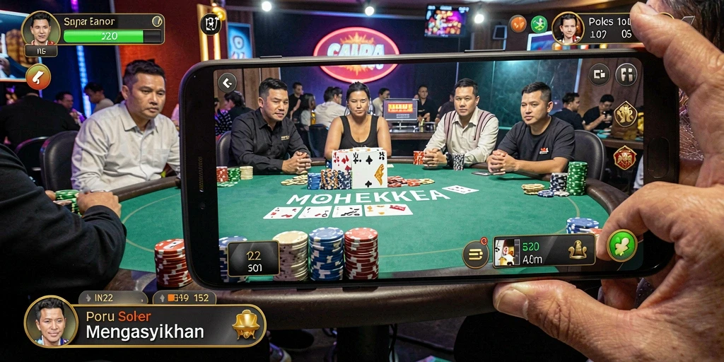 Screenshot utama IN22 menampilkan gameplay poker yang mendebarkan.