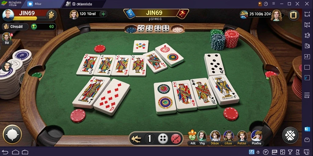 Screenshot gameplay JIN69 yang menampilkan serunya permainan Domino.