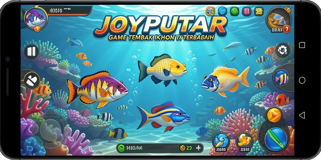 Tampilan gameplay seru Tembak Ikan di JOYPUTAR.