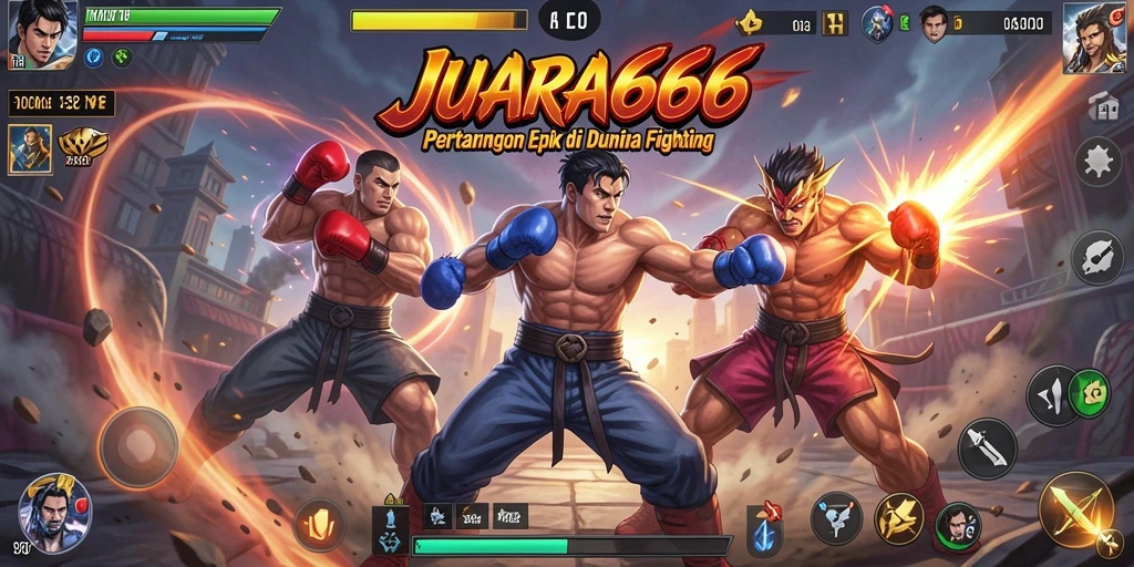 Gambaran pertarungan seru dari JUARA666 di arena.