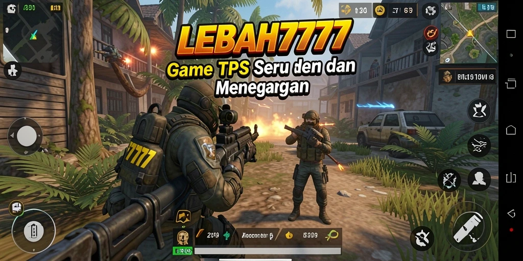 Screenshot menunjukkan pertempuran TPS yang intens di LEBAH777.