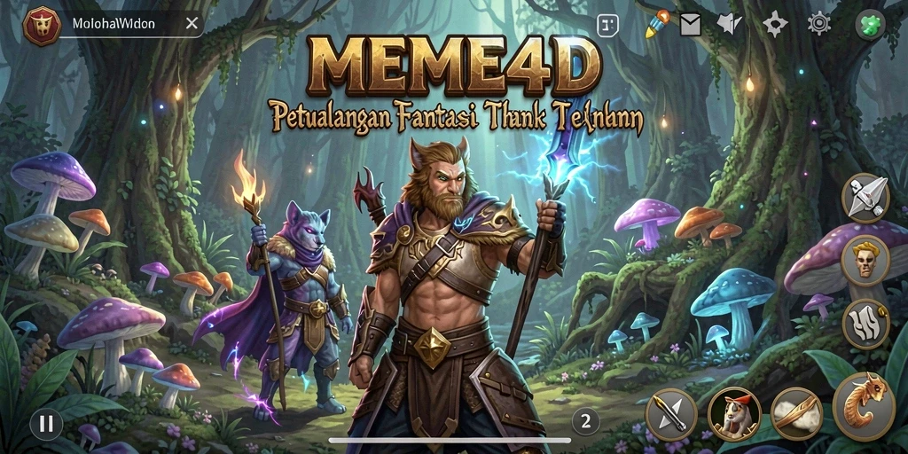 Tampilan gameplay seru dan penuh aksi di MEME4D.