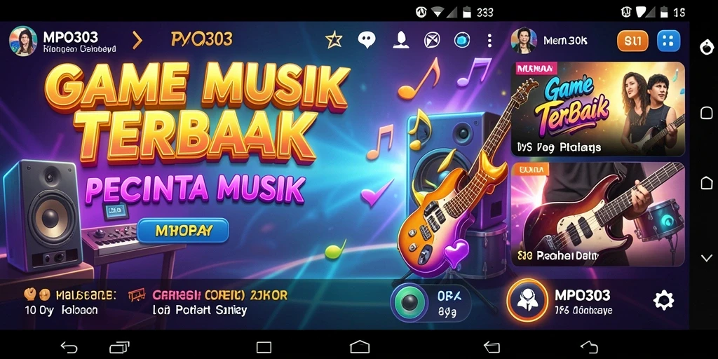 Tampilan gameplay MPO303 dengan berbagai pilihan lagu dan tantangan.