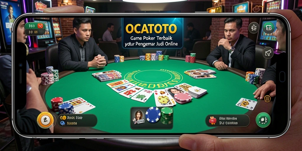 Tampilkan gameplay mendebarkan dalam aplikasi Poker OCATOTO.