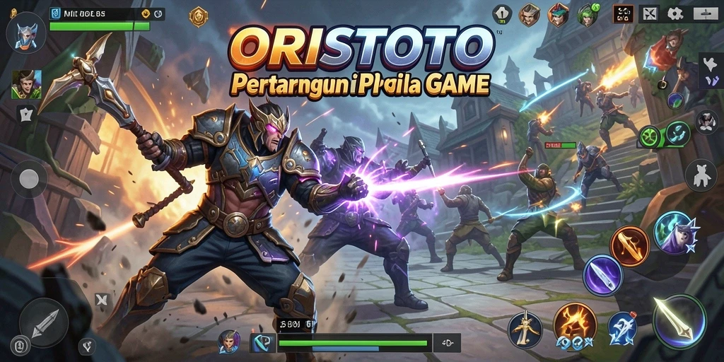 Tangkapan layar ORISTOTO menampilkan aksi pertarungan yang mendebarkan dan karakter yang dinamis.