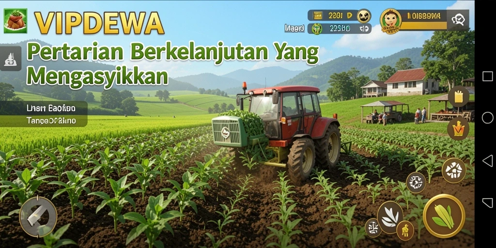Tampilan gameplay VIPDEWA yang menarik dan interaktif dalam bertani.